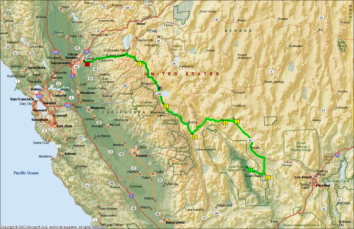DV to Folsom via Mountains (Topo)